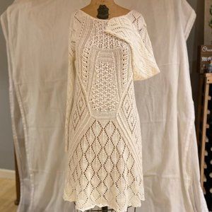 Offwhite Knit Long Sleeve Dress